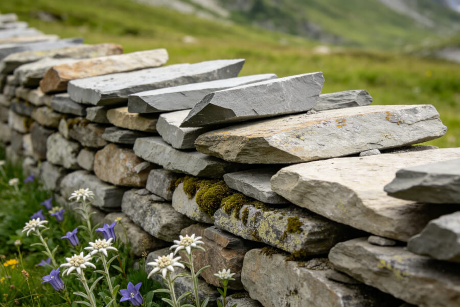 Mur en pierre sèche — Abondance